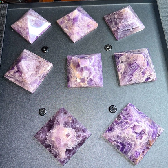 Chevron Dream Amethyst Pyramid Carvings Columns 1, 2, 3 - Price for 1 - Picture 3 of 12